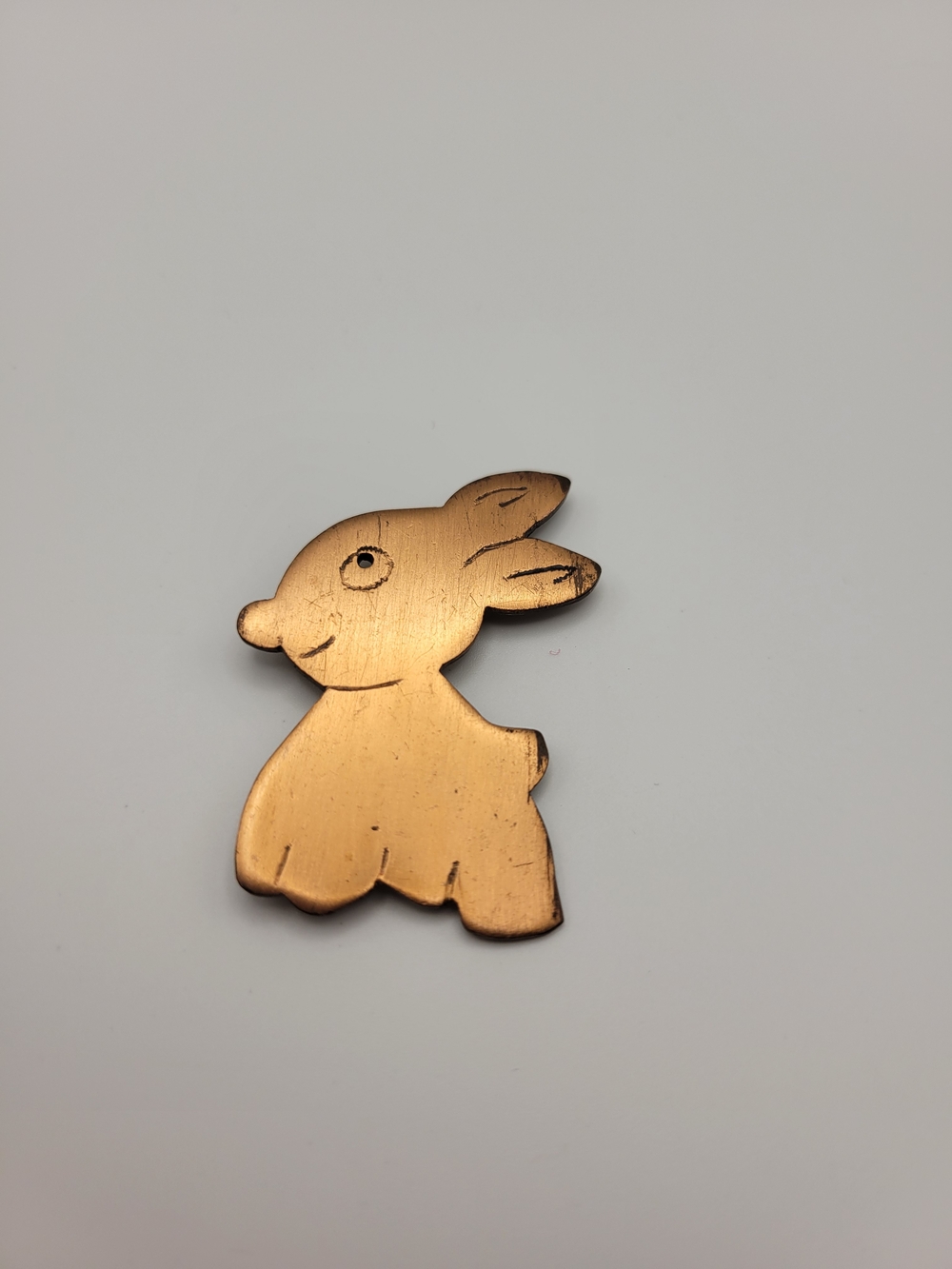 Vintage Copper Bunny Brooch